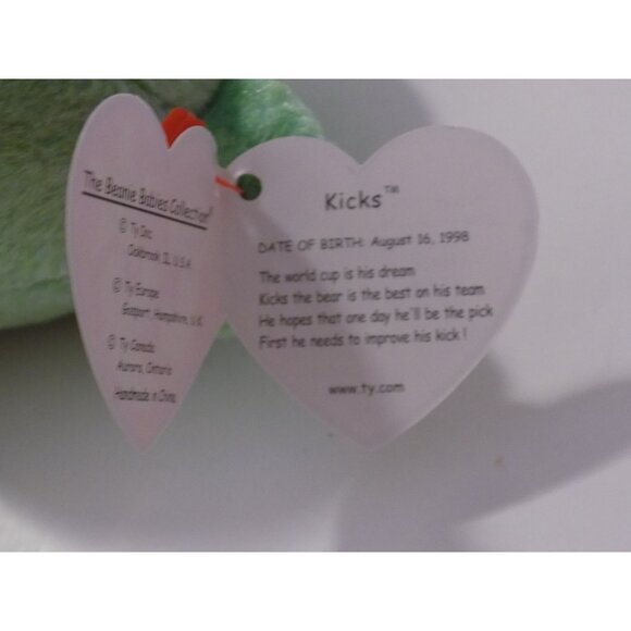Ty Beanie Baby Kicks the Soccer Bear Push Toy - Picture 9 of 10